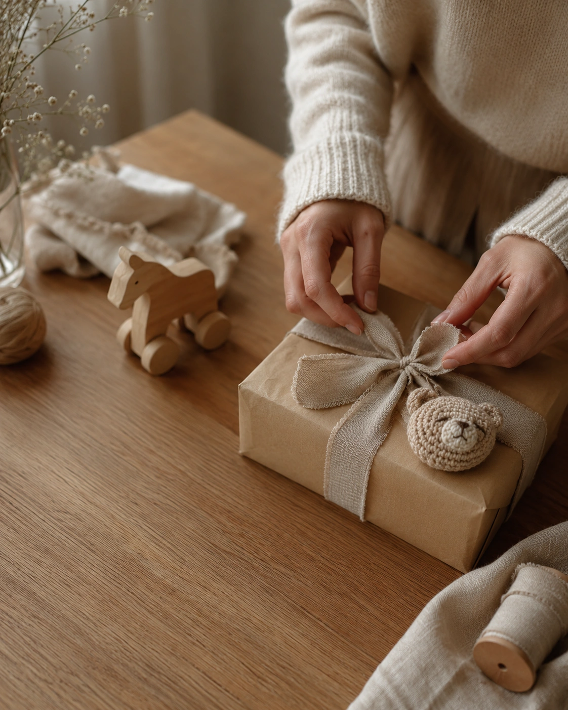 Handmade gift wrapping and presentation