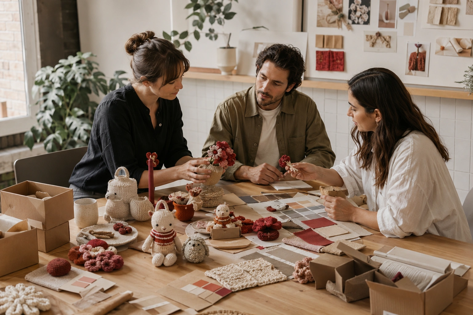 Lifestyle brand reviewing handmade product collection
