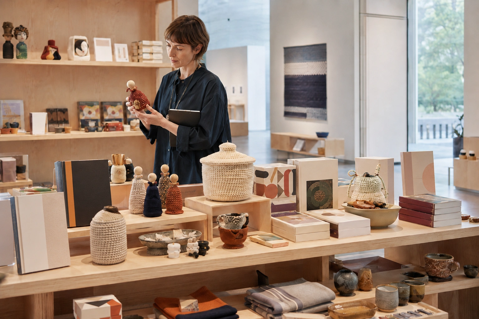 Museum store with craft-inspired handmade products