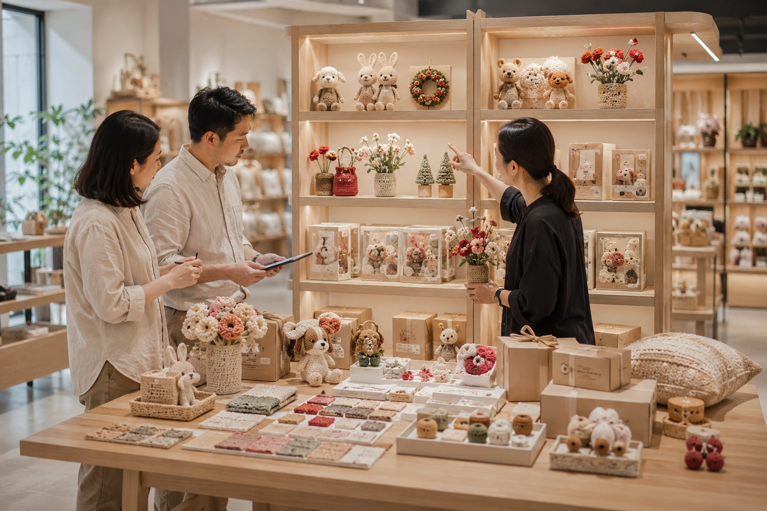 Retail chain displaying handmade gift products