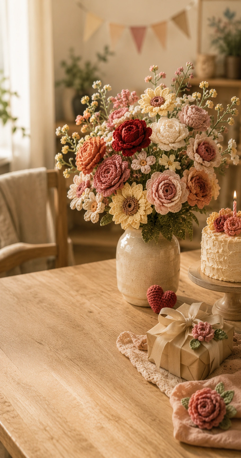 Birthday crochet flower arrangements