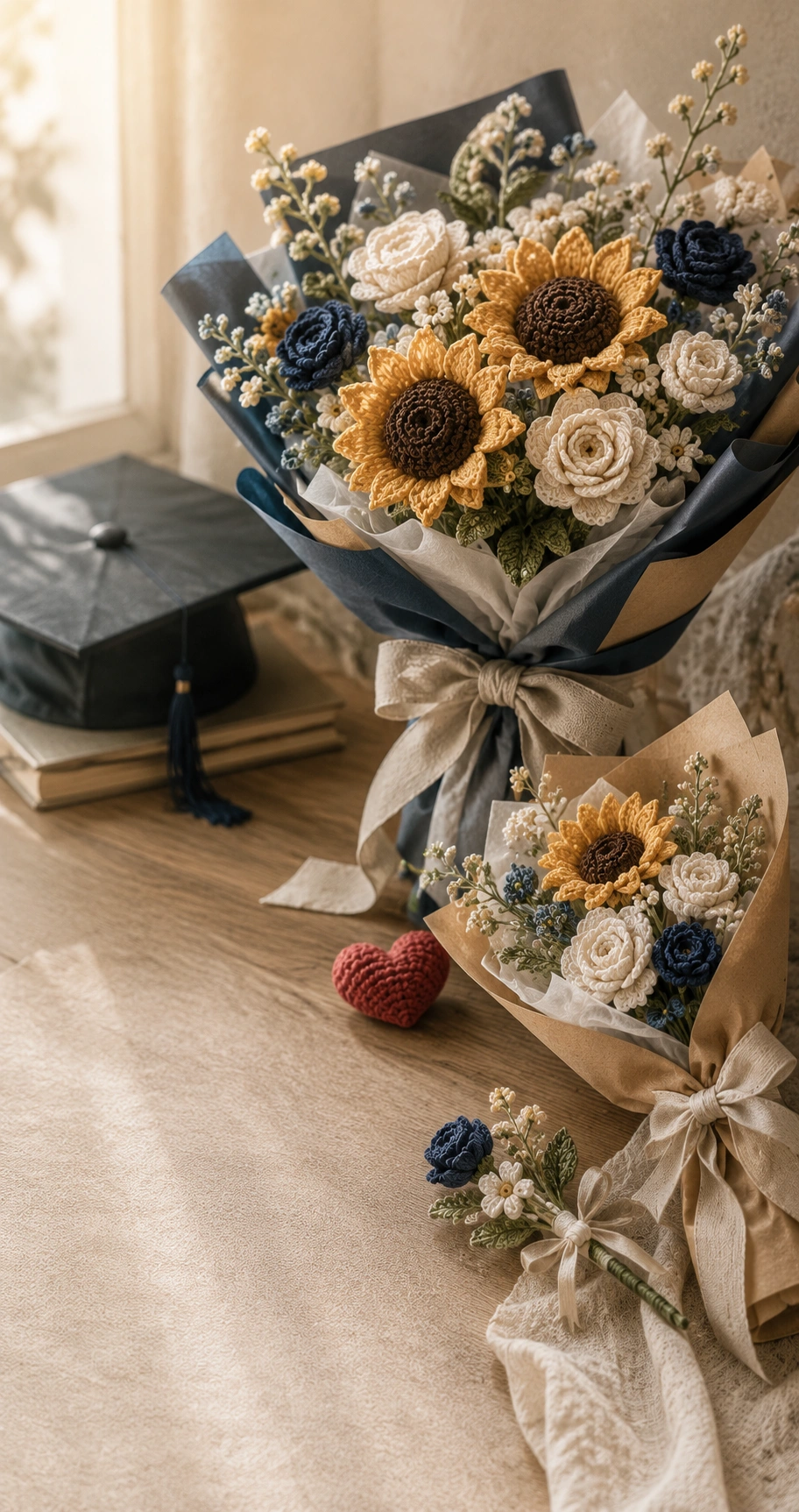 Graduation crochet flower collection