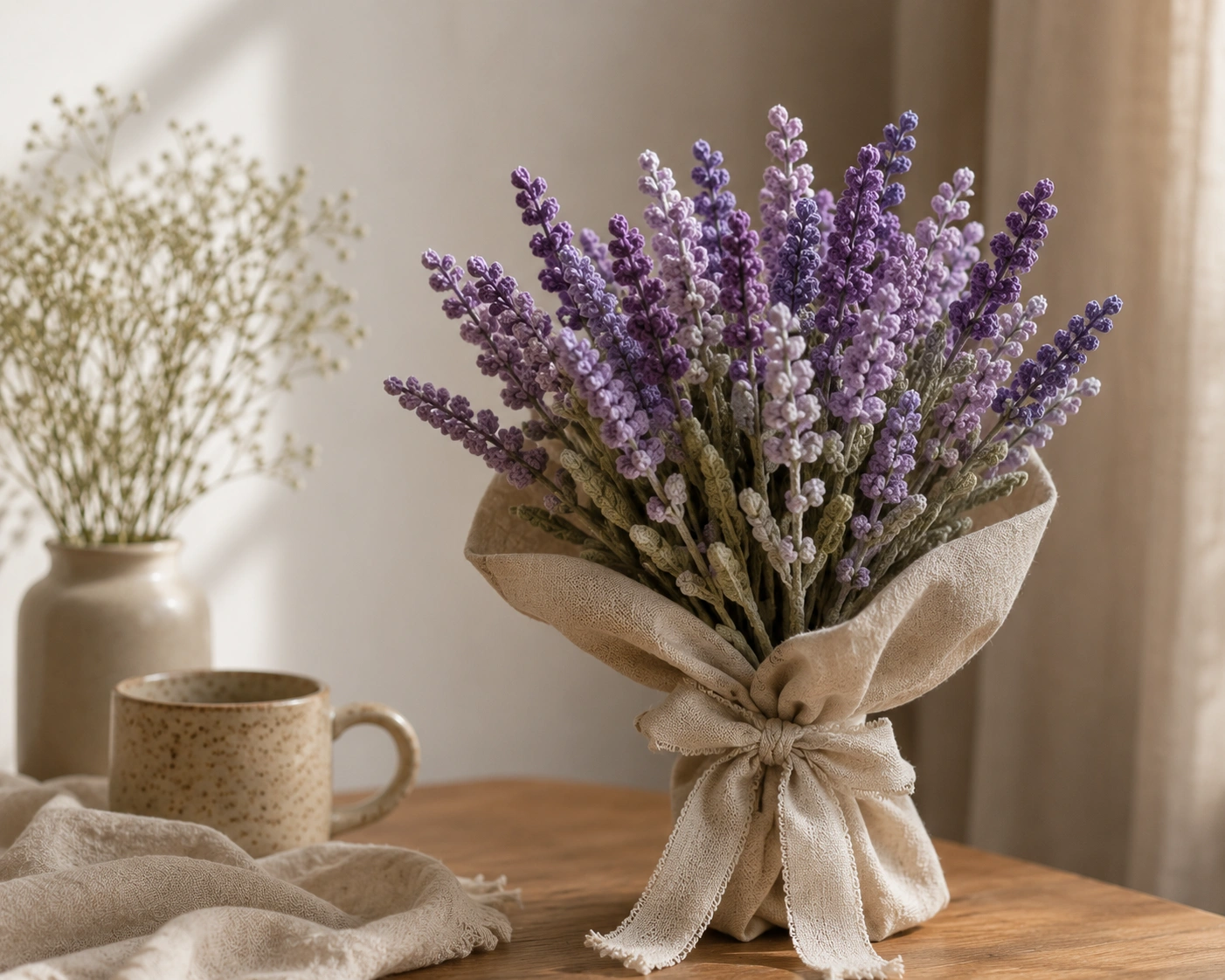 Soft crochet lavender bouquet