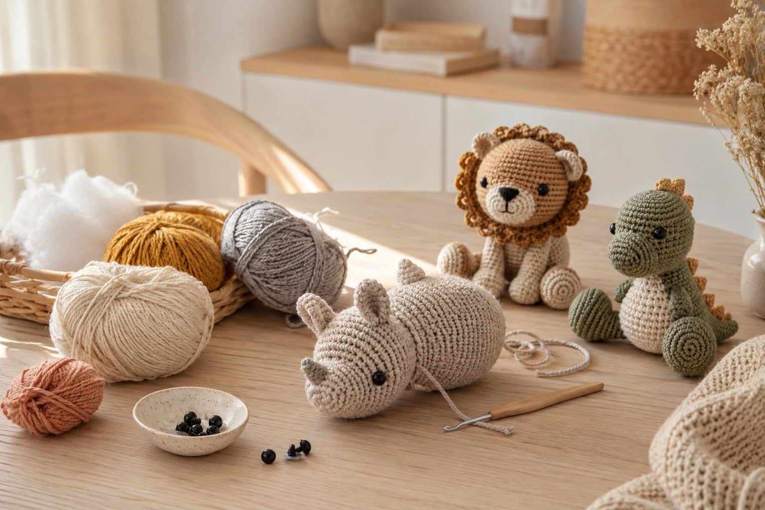 Handmade crochet animal toys