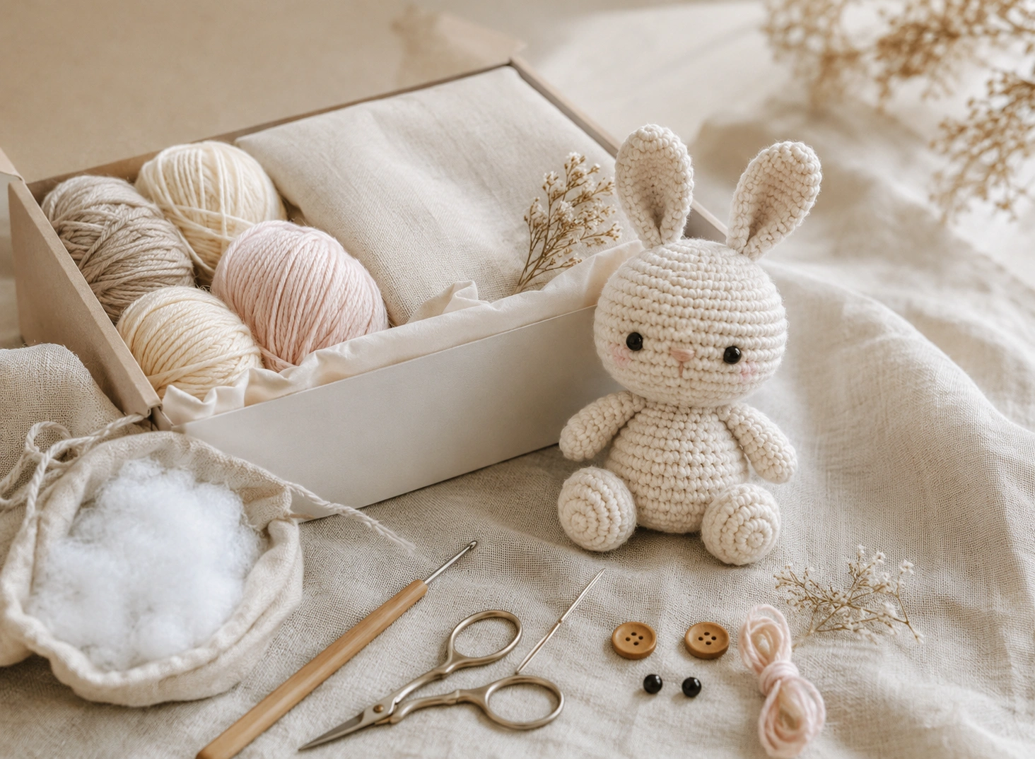 Handmade crochet bunny toy