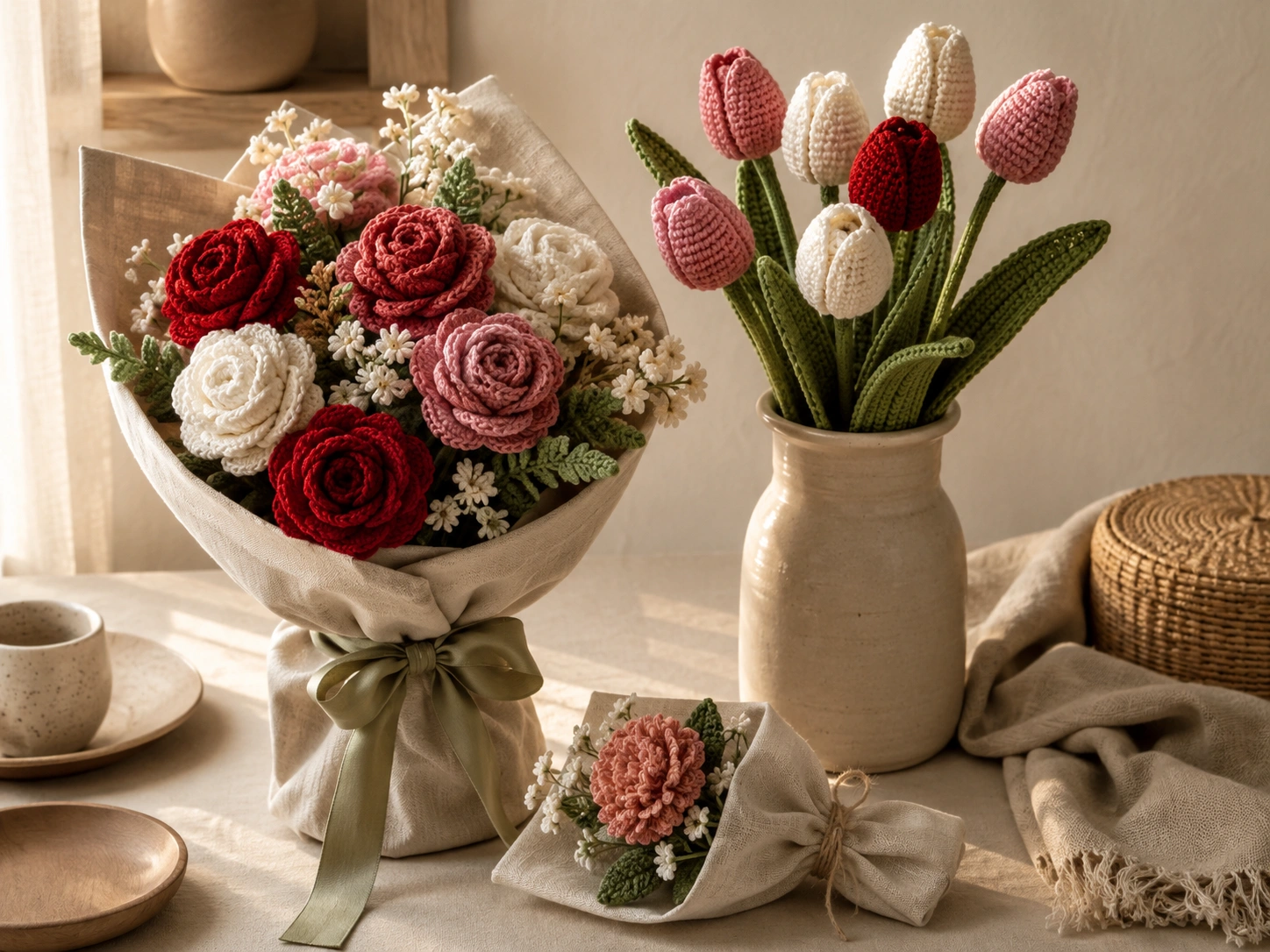 Crochet flower gift collection