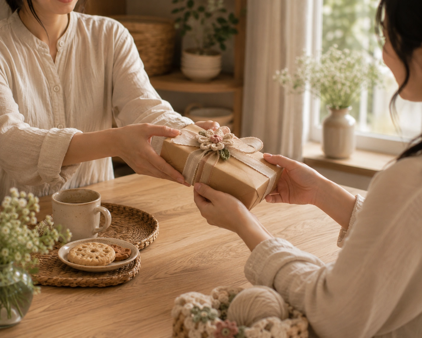 A spontaneous handmade gift wrapped with care