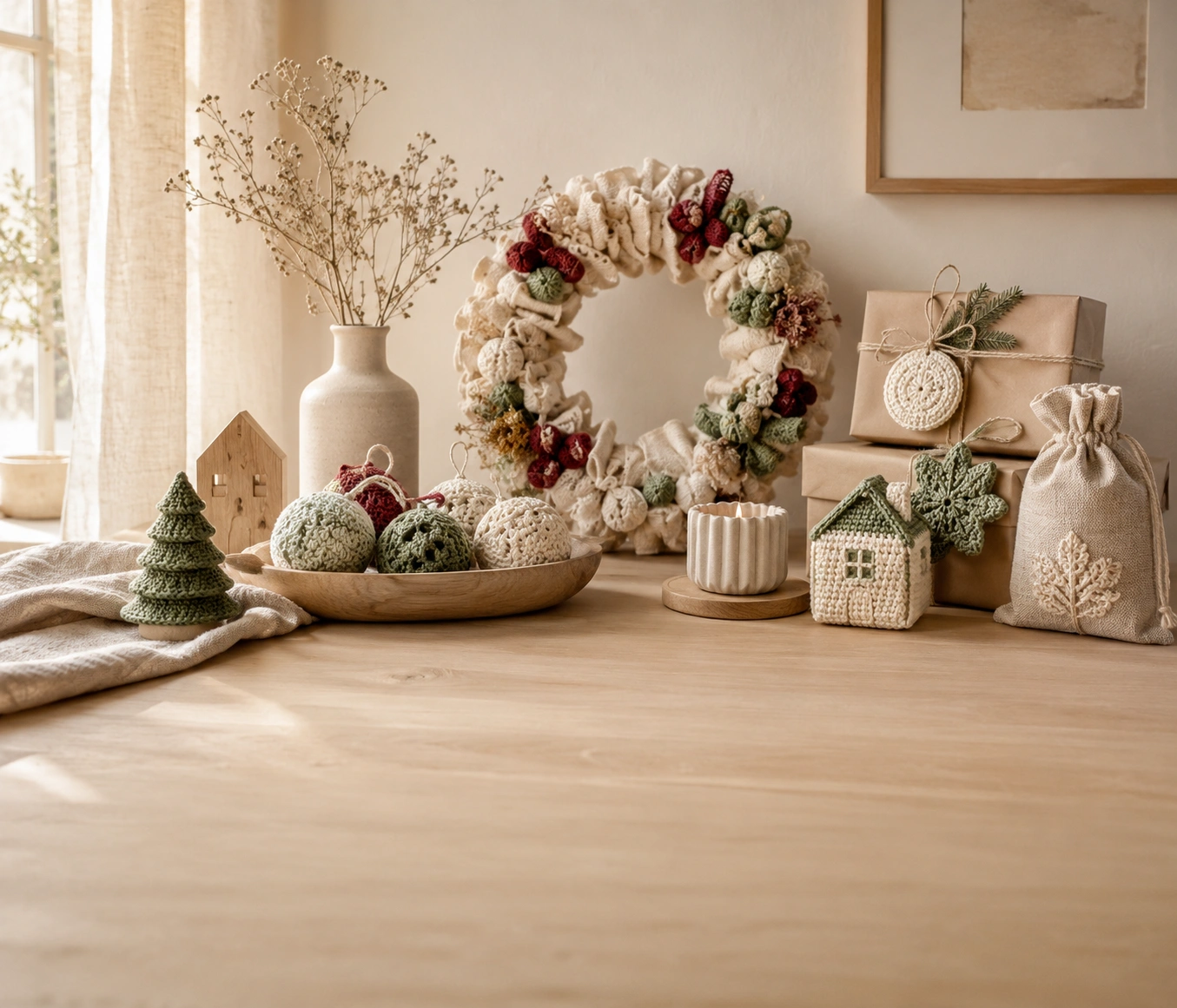 Seasonal handmade decor for a festive home setting