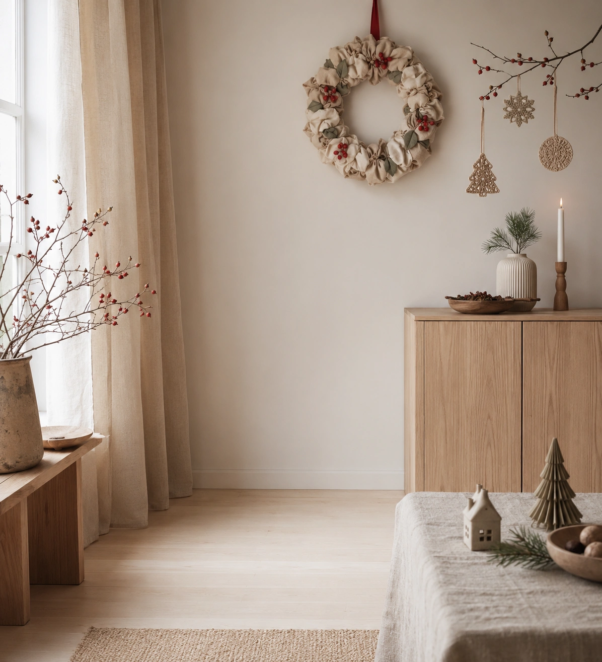 Seasonal home styling with handmade holiday accents