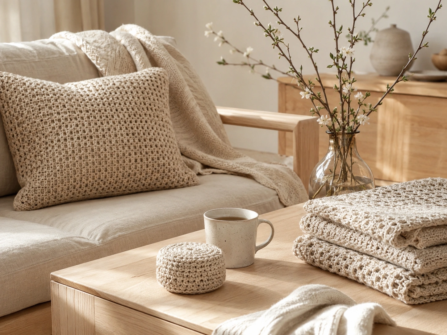Handmade crochet inspiration in a warm home setting