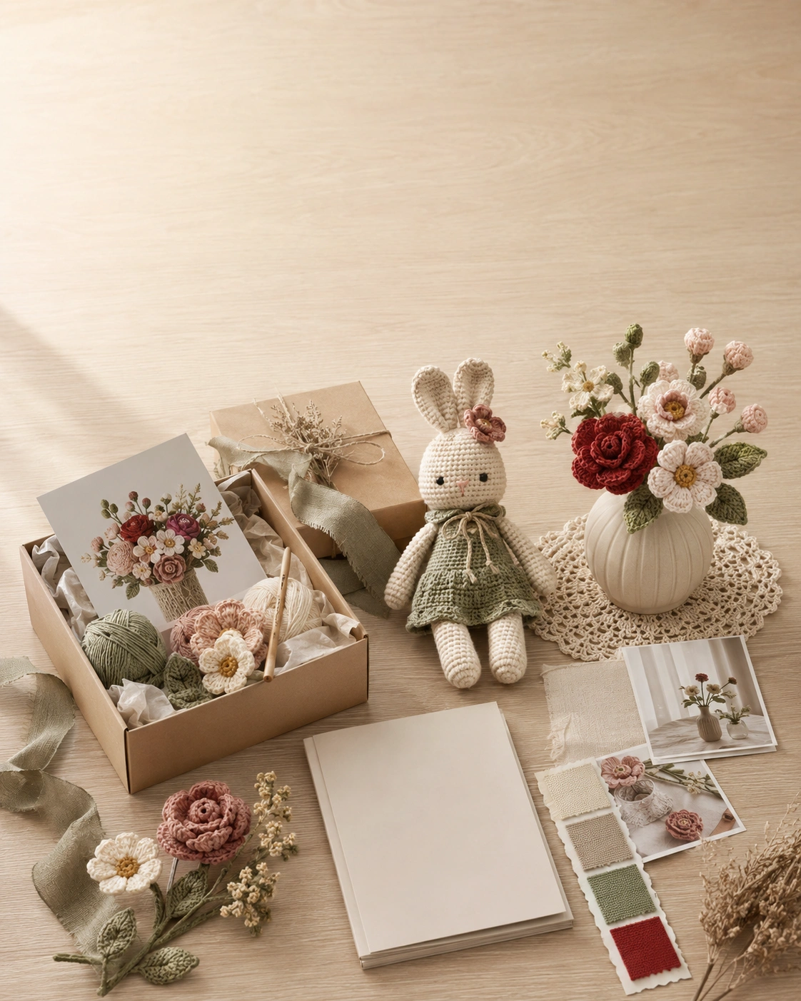 Yes.sister handmade lifestyle products and brand materials arranged for press media