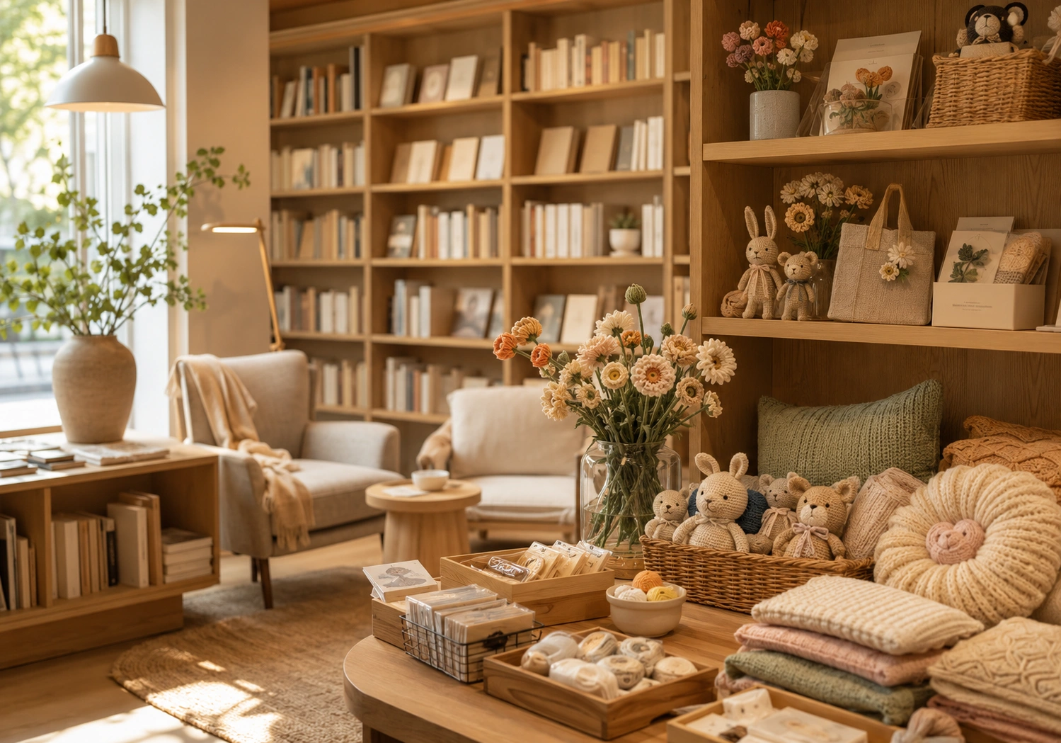Bookstore with handmade lifestyle corner