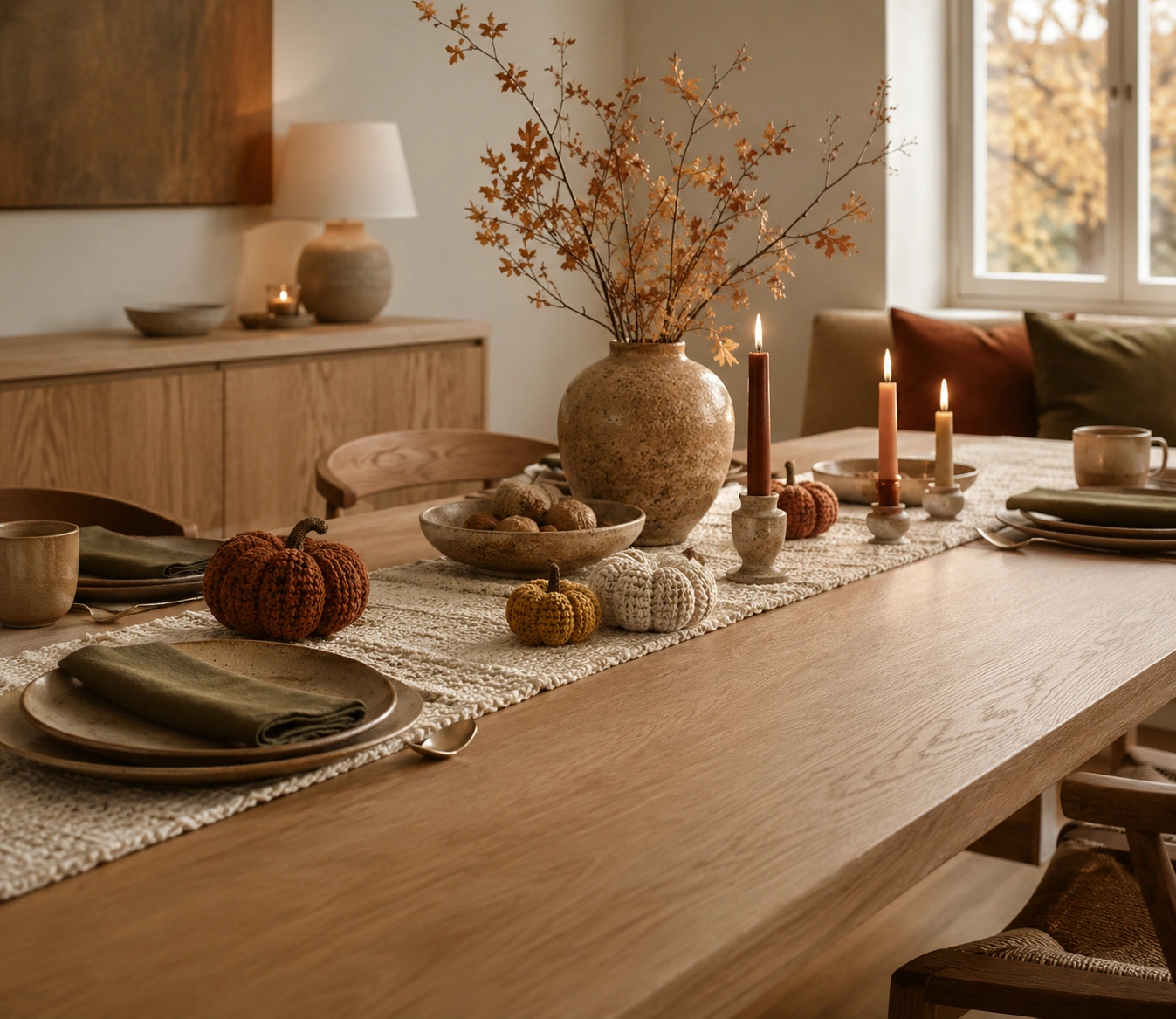 Autumn handmade table décor