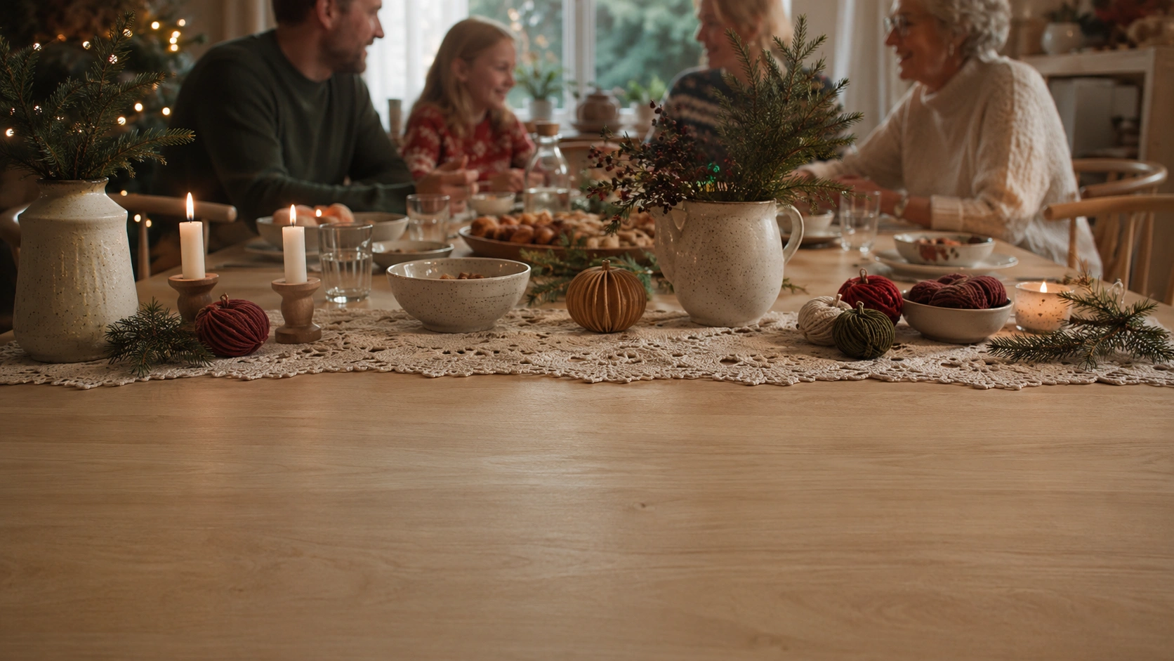 Holiday handmade dinner table
