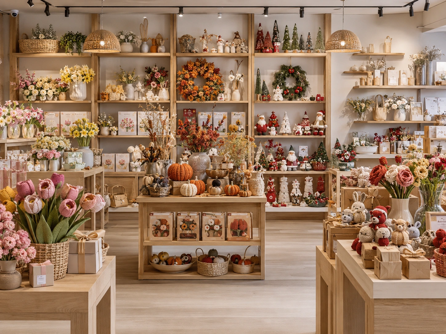 Seasonal handmade collections displayed in a lifestyle retail store