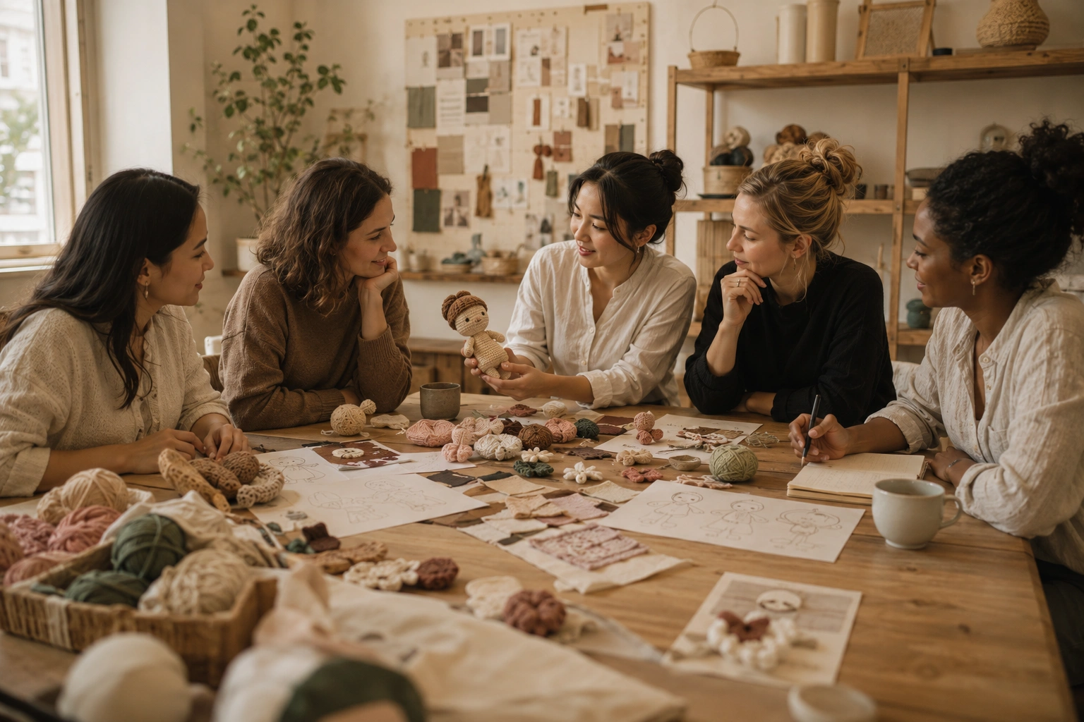 The Yes.sister design team at work in a creative studio