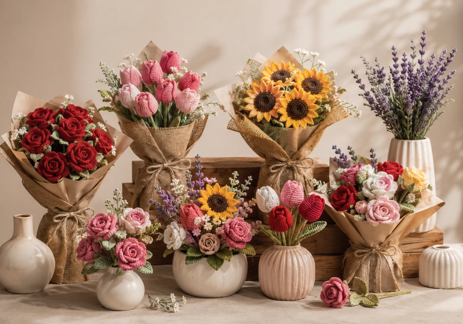 Crochet flowers wholesale collection